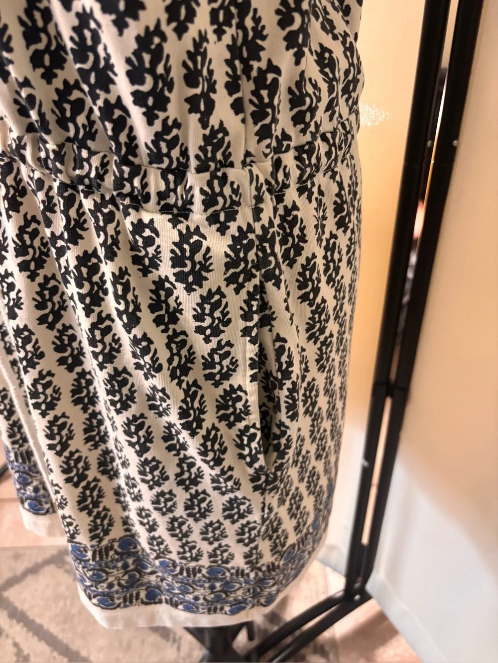 Tory Burch Amara Dress Women's XS 100% Pima Cotton Drawstring fair island